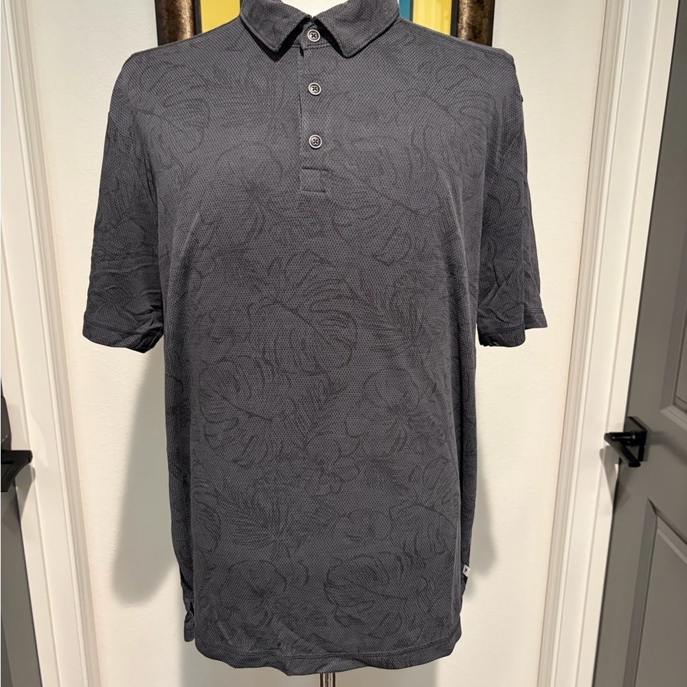 Tommy Bahama Men's Charcoal Gray Floral Polo Shirt Size XL Mint